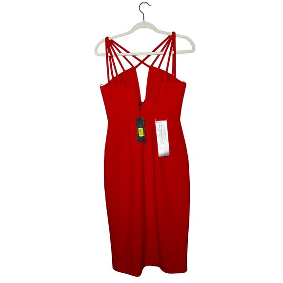BCBGMaxAzria Sidonia Dress Size 6  Red Berry Sleeveless Pencil Dress New - Picture 5 of 10